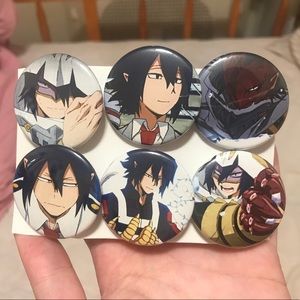 Hand Crafted Anime Character Brooch Set - Multicolor